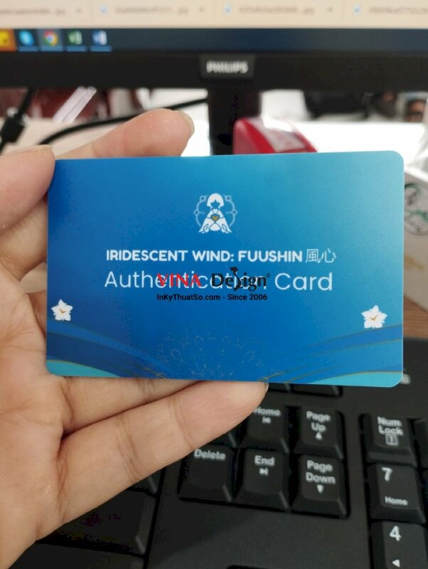 In thẻ nhựa xác thực Authentication Card - VND33