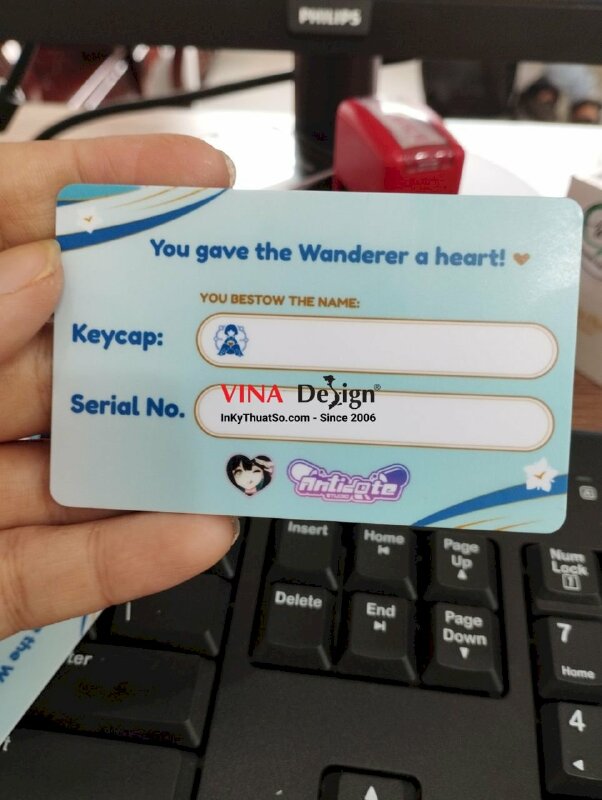 In thẻ nhựa xác thực Authentication Card - VND33
