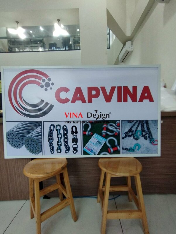 In bạt Hiflex khung sắt viền nhôm treo tường văn phòng công ty, xưởng nhà máy sản xuất - VND266