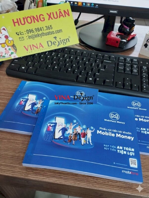In phiếu rút tiền tài khoản mobile money cash withdraw - VND284