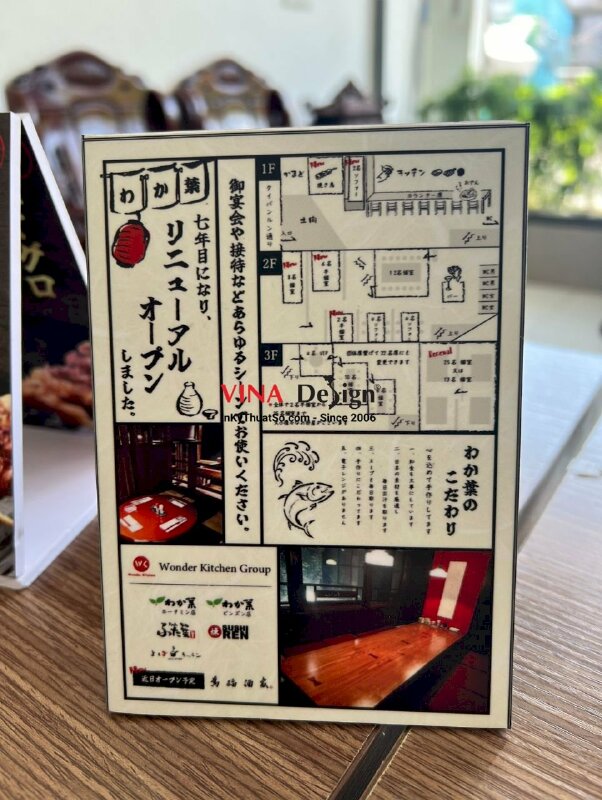 In standee mini để bàn giới thiệu món ăn Nhật Bản (tiếng Nhật) - VND139