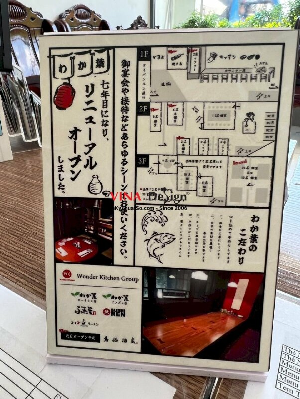 In standee mini để bàn giới thiệu món ăn Nhật Bản (tiếng Nhật) - VND139