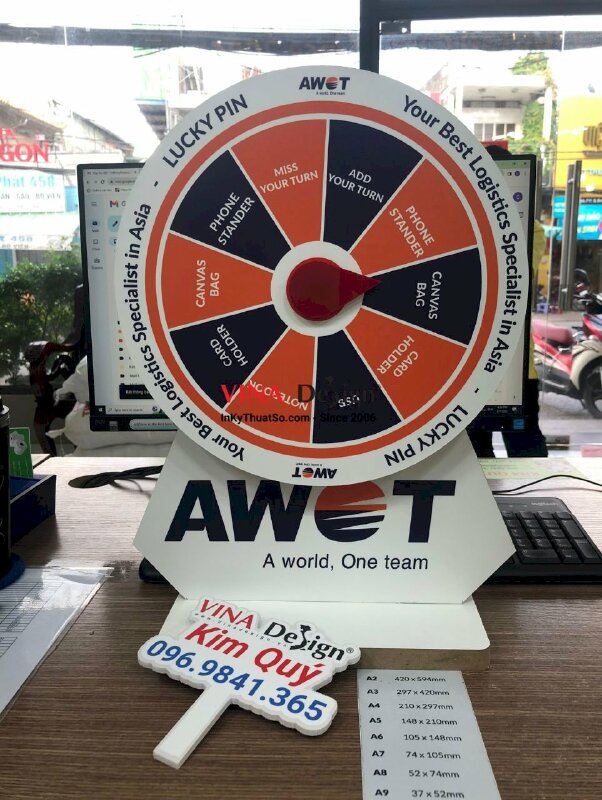 In vòng quay may mắn để bàn - VND222