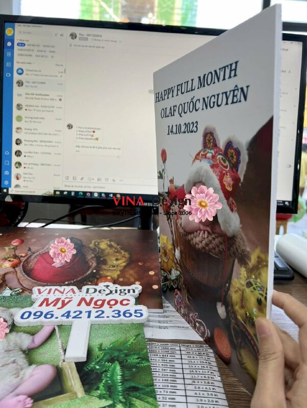 In ảnh đầy tháng cho bé, in trên chất liệu formex - VND312