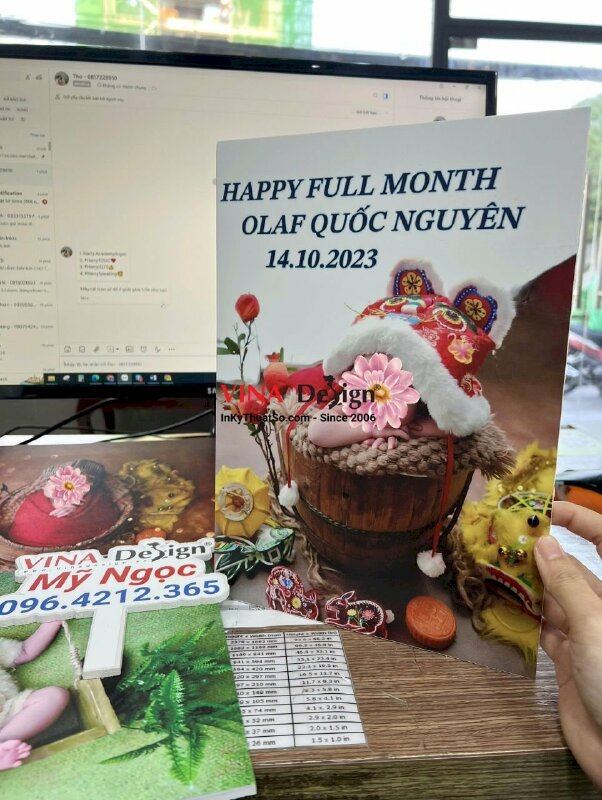 In ảnh đầy tháng cho bé, in trên chất liệu formex - VND312