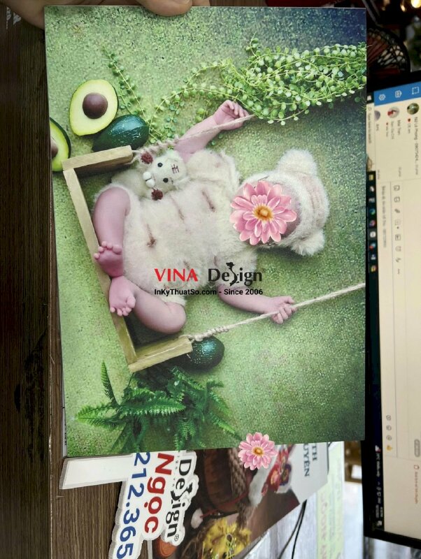 In ảnh đầy tháng cho bé, in trên chất liệu formex - VND312
