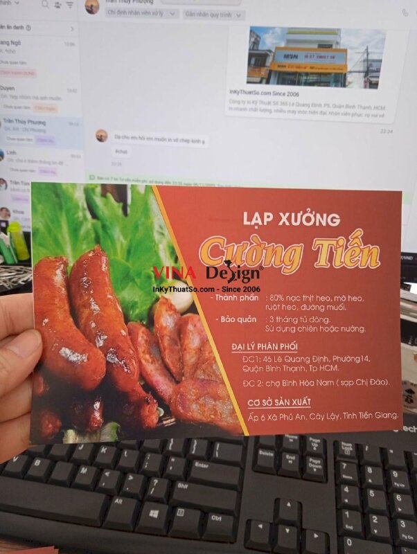 In tem lạp xưởng, in nhãn lạp xưởng, in tem nhãn thực phẩm - VND374