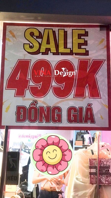 In bảng sale đồng giá 499k Decal sữa dán kính khổ lớn - VND705